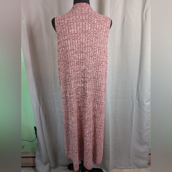 LuLaRoe Pink Sleeveless Pleated Cardigan - Picture 2 of 6